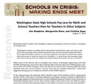 First page of Washington State High Schools Pay Less for Math and Science Teachers than for Teachers in Other Subjects
