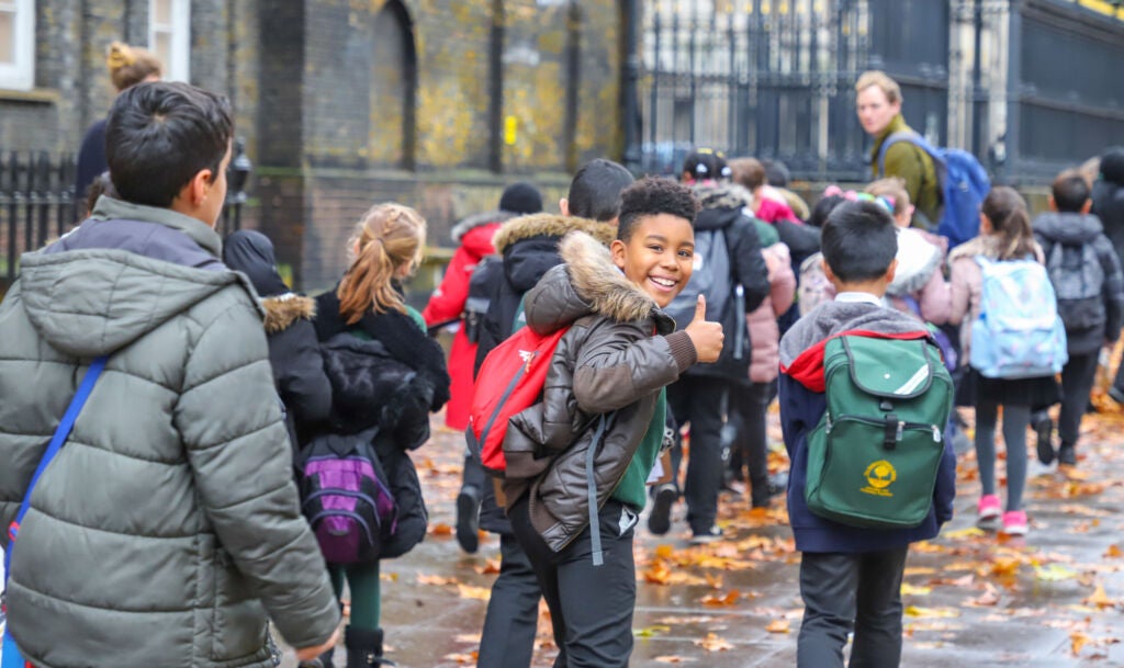 Kids in line at school