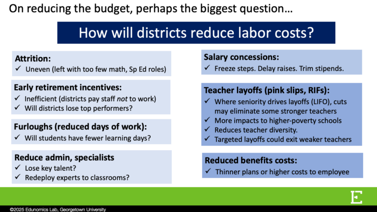 List of ways for districts to reduce labor costs